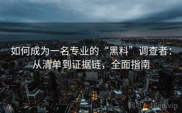 如何成为一名专业的“黑料”调查者：从清单到证据链，全面指南